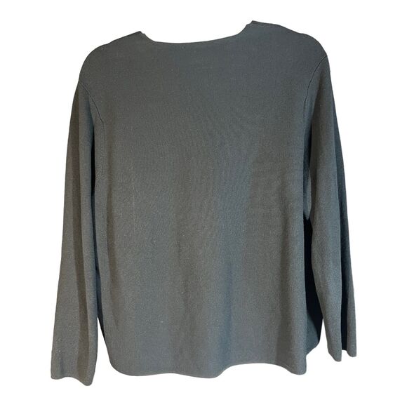 J Jill Black Cropped Open Cardigan Sweater 1X Cotton Rayon Staple Long Sleeve - Picture 2 of 7